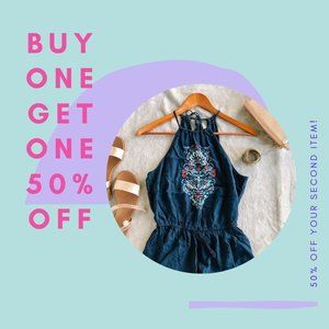 BUY ONE GET ONE 50% OFF!